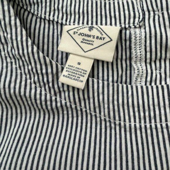 St. John's Bay Cotton Blouse Tie Front Embroidery Sleeve Detail Small - Picture 9 of 10